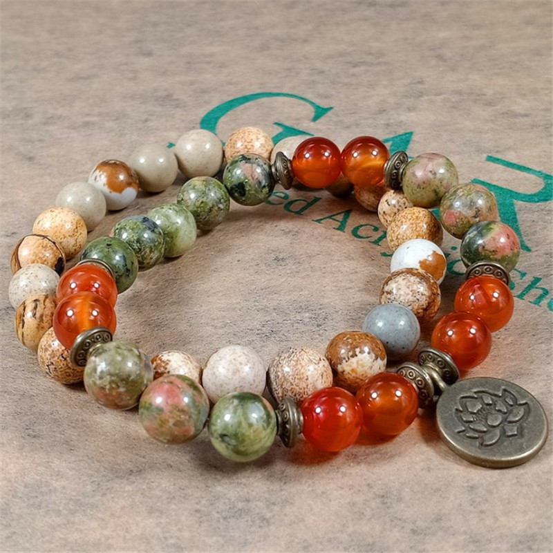Charm Stone Wrist Mala Healing - J-Yoga Fitness ulasan dan harga