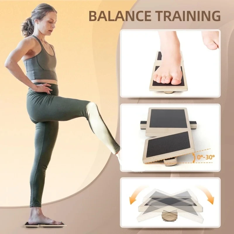Wooden Single Foot Trainer Bal - Balance Board Fitness ulasan dan harga